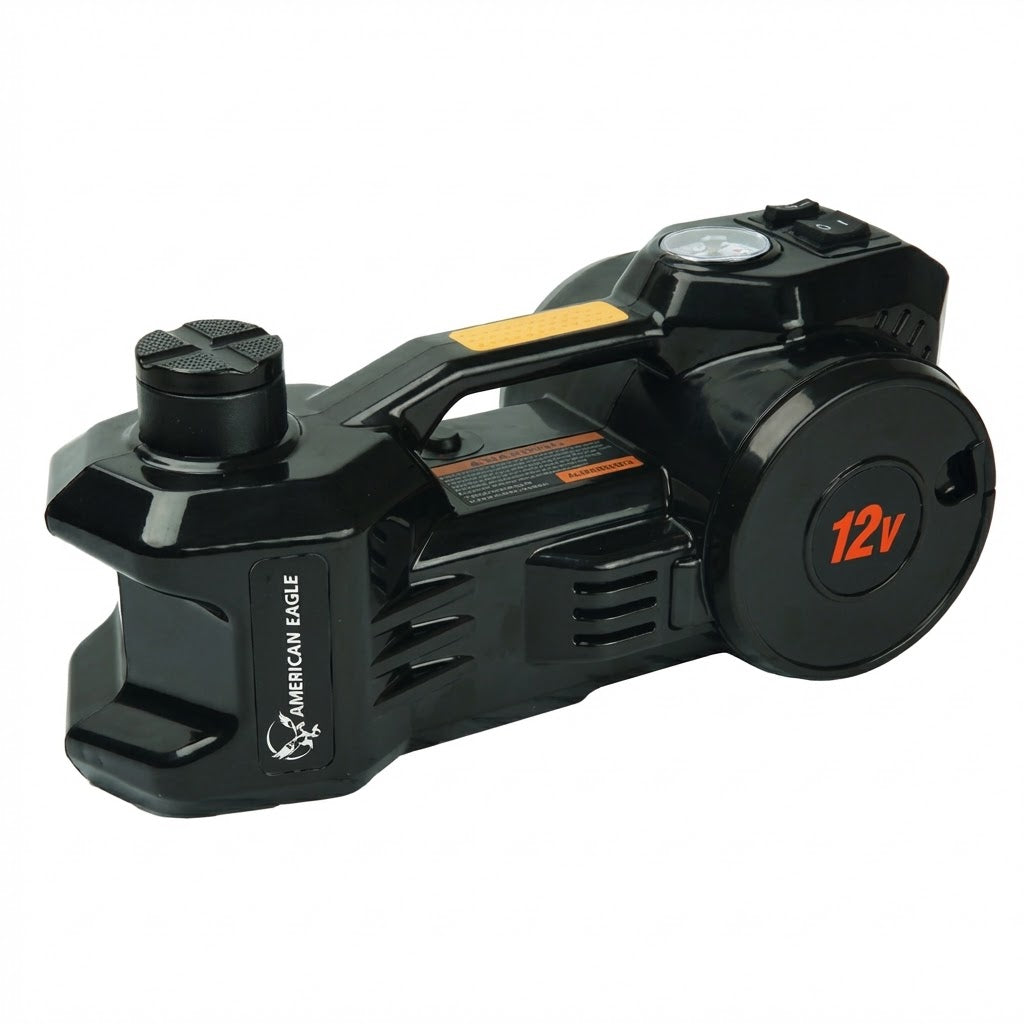 ג'ק הרמה חשמלי לרכב 1.5 טון משולב קומפרסור אוויר 12V להחלפת גלגל בקלות פנסים פלוס