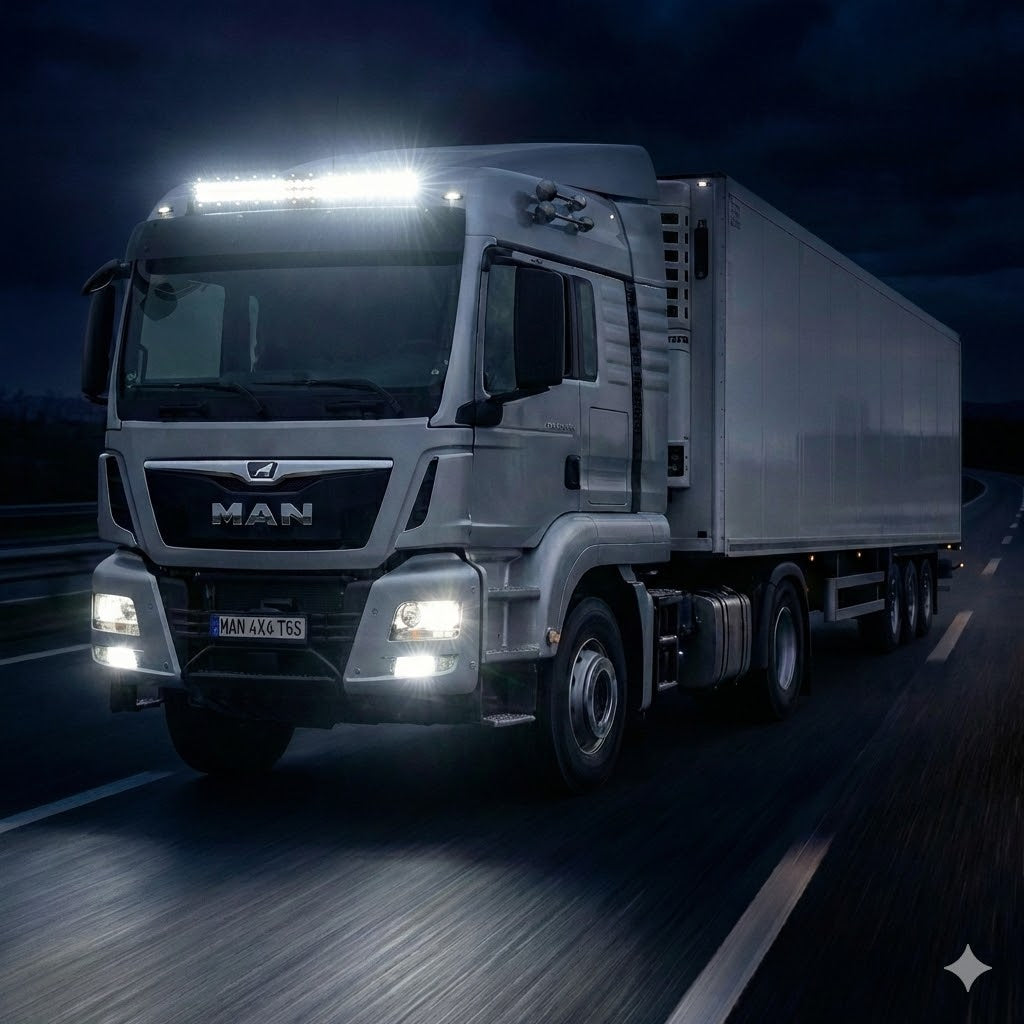 בר לד גשר תאורה 107סמ 240W מותקן על משאית MAN