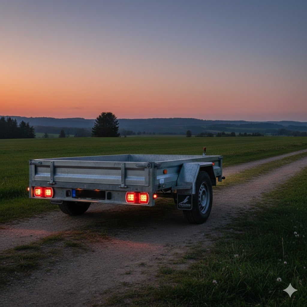פנס אחורי לד לנגרר 12V-24V מידה 16.5X8 מותקן על נגרר מואר 