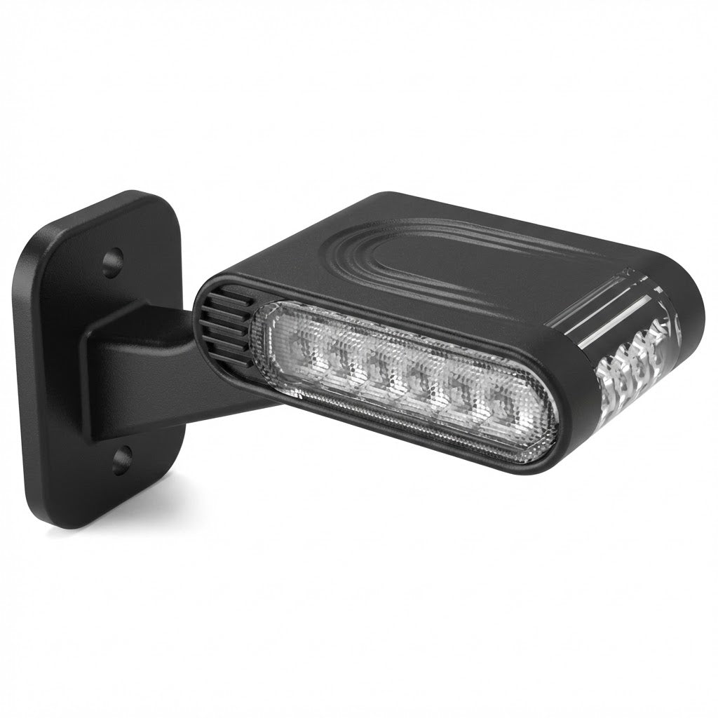 פנס סימון לד משולב איתות וחניה 12-24V למשאית ונגרר על זרוע שחורה פנסים Plus