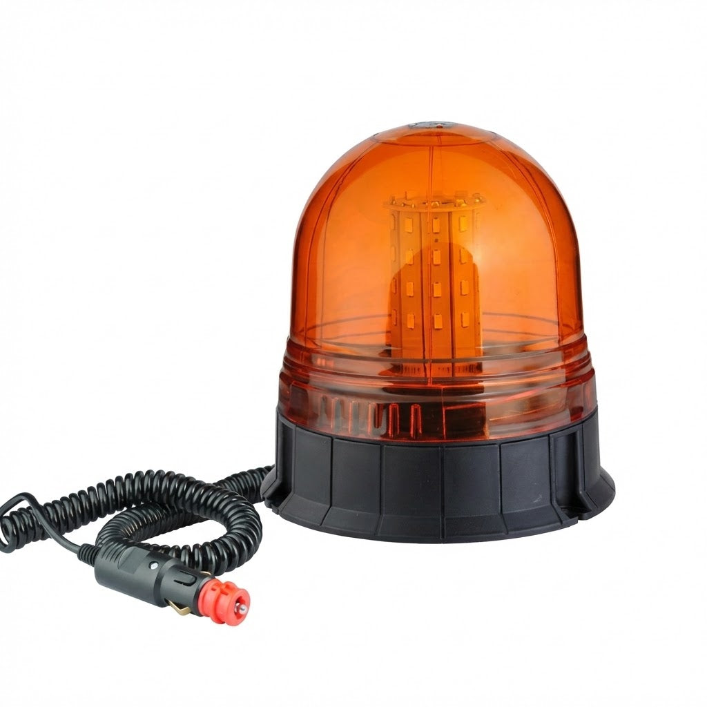 פנס מהבהב לד כתום מגנטי גבוה 12-24V - פנסים פלוס