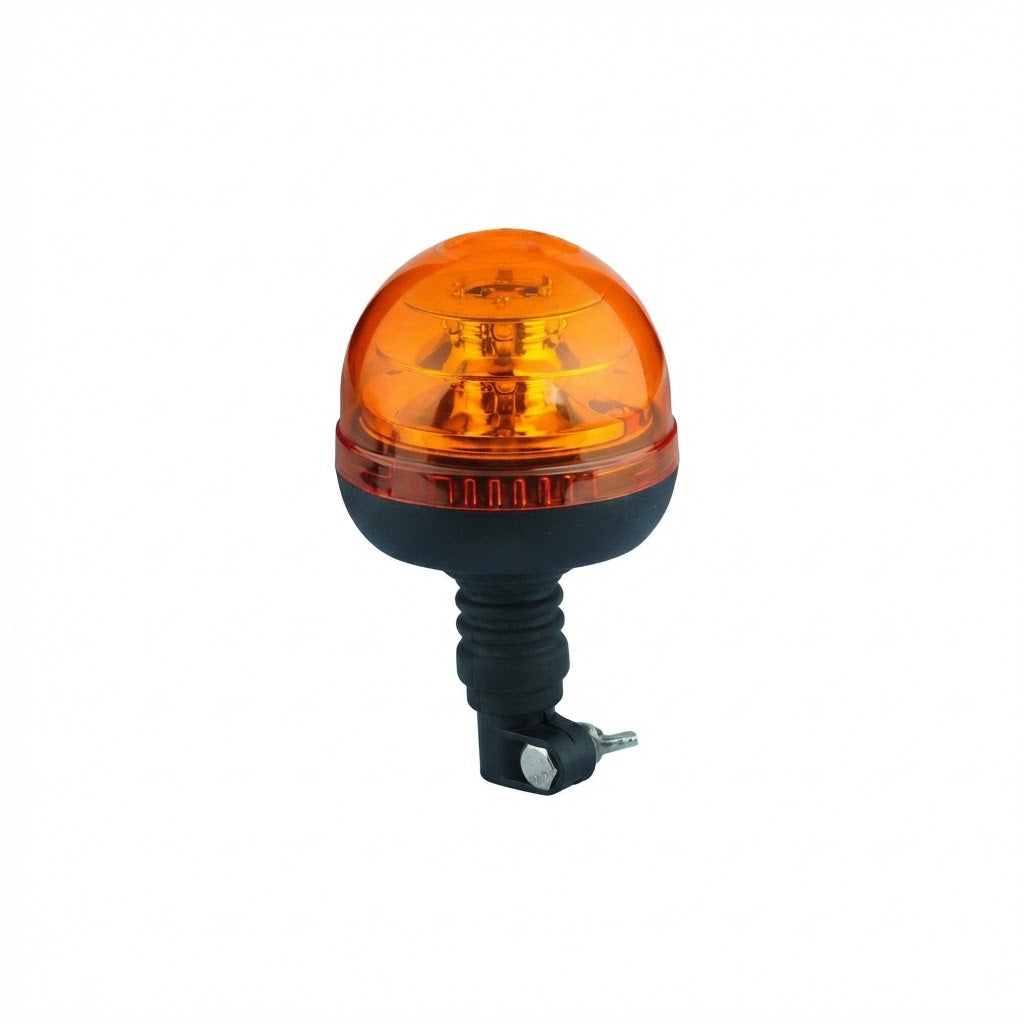 פנס מהבהב לד כתום על מוט גמיש לטרקטור וציוד חקלאי 12-24V פנסים Plus