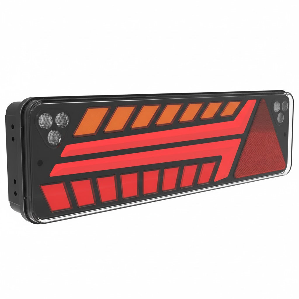 פנס אחורי LED לנגרר ומשאית 12V-24V דגם ניאון עם איתות דינמי ומשולש מובנה