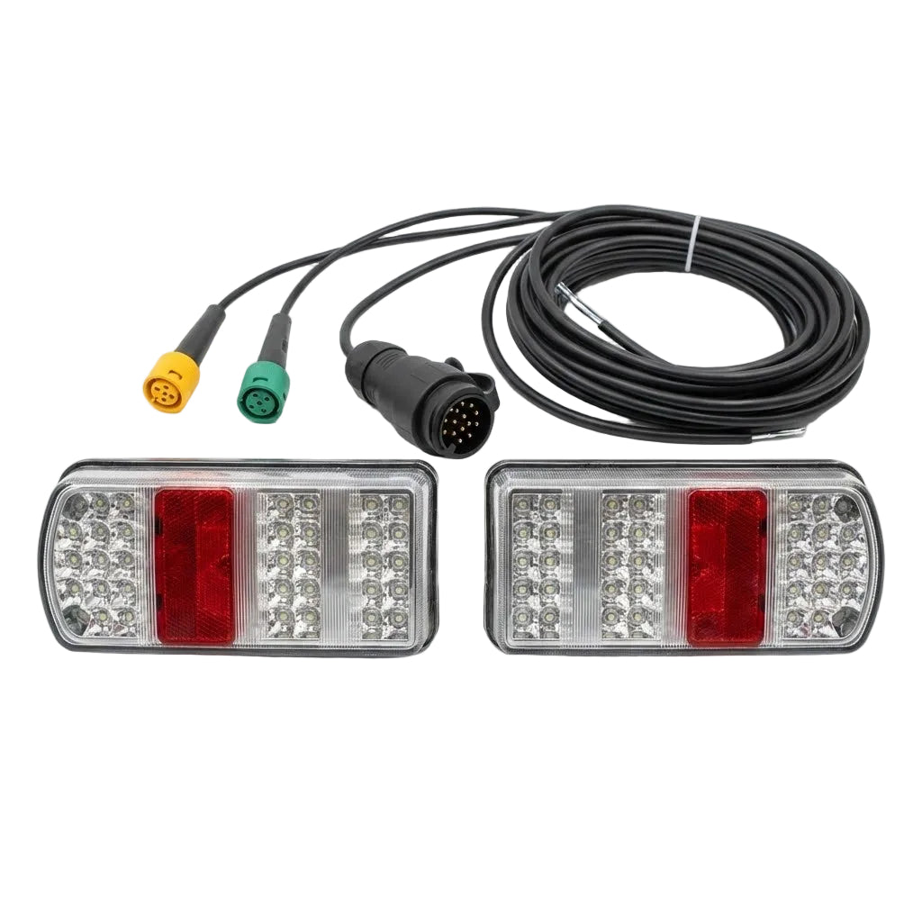 סט פנסים אחוריים לנגרר לד עם כבל 13 פין 12V