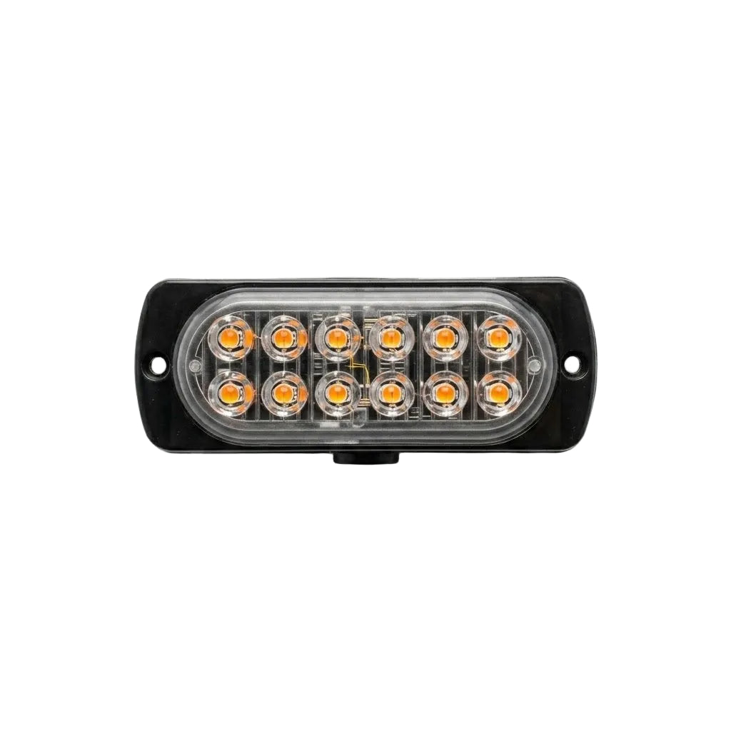 פנס נצנץ 12 לד כתום מהבהב לרכב עבודה ושטח 12V-24V פנסים פלוס