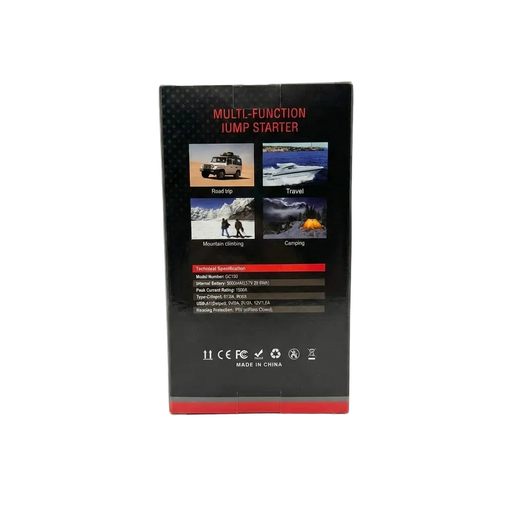 בוסטר הנעה לרכב FOXWAY 1500A דגם GC150 עם סוללה 8000mAh מבית פנסים Plus