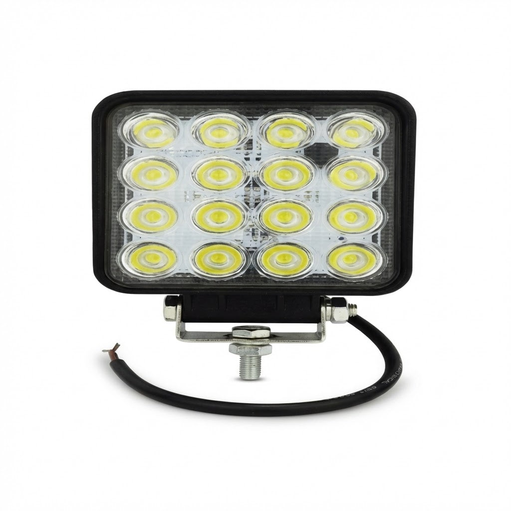 פנס עבודה פרוג'קטור 16 לד מלבני 48W לרכב שטח, טרקטור ומשאית 10-30V פנסים Plus