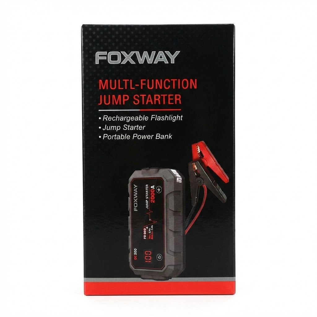 בוסטר הנעה לרכב FOXWAY 1500A דגם GC150 עם סוללה 8000mAh מבית פנסים Plus