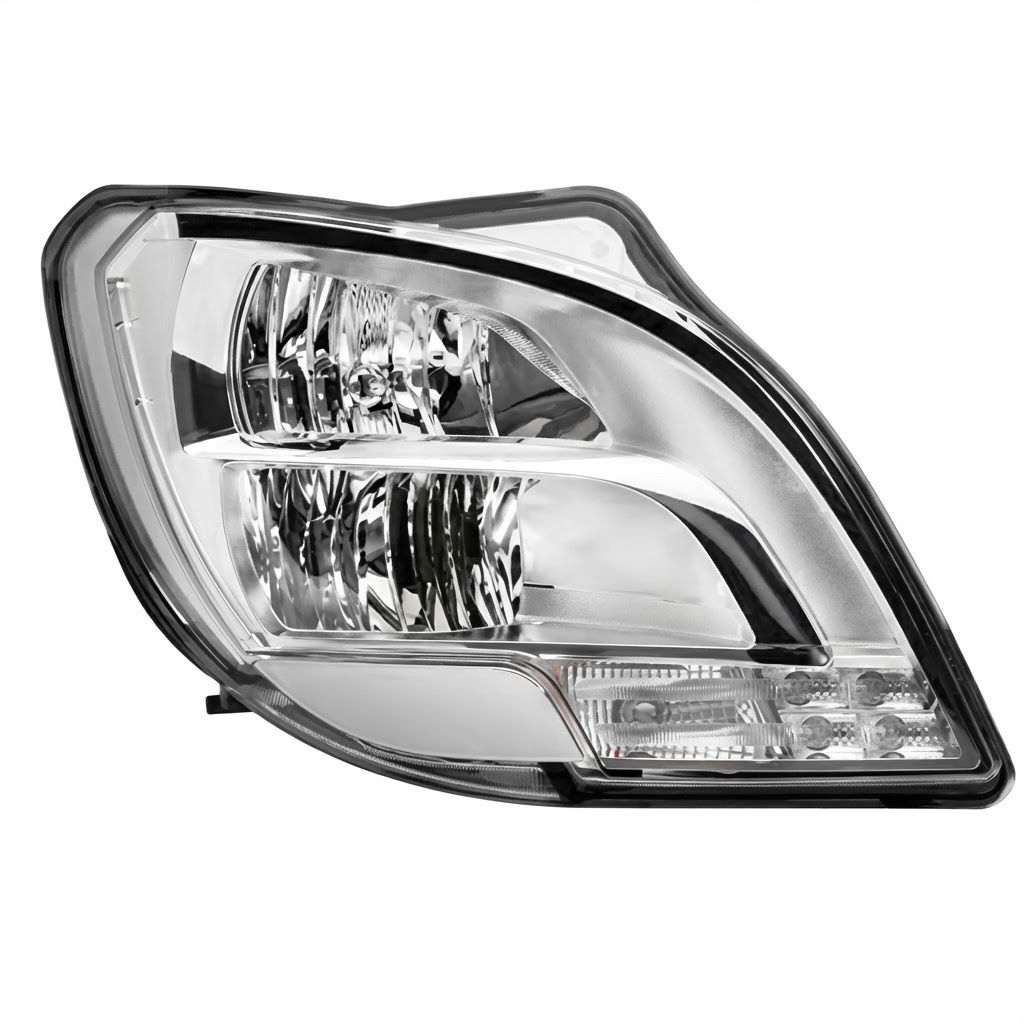 פנס ראשי למשאית דאף DAF שנים 2013-2018 עם פס לד משולב וכיוון חשמלי - פנסים פלוס