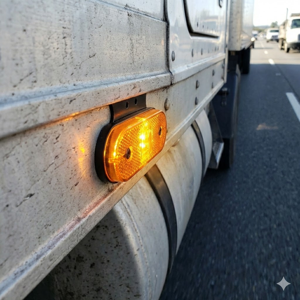 פנס צד לד כתום תלוי 24V מותקן על דופן משאית – תאורה היקפית לנגרר