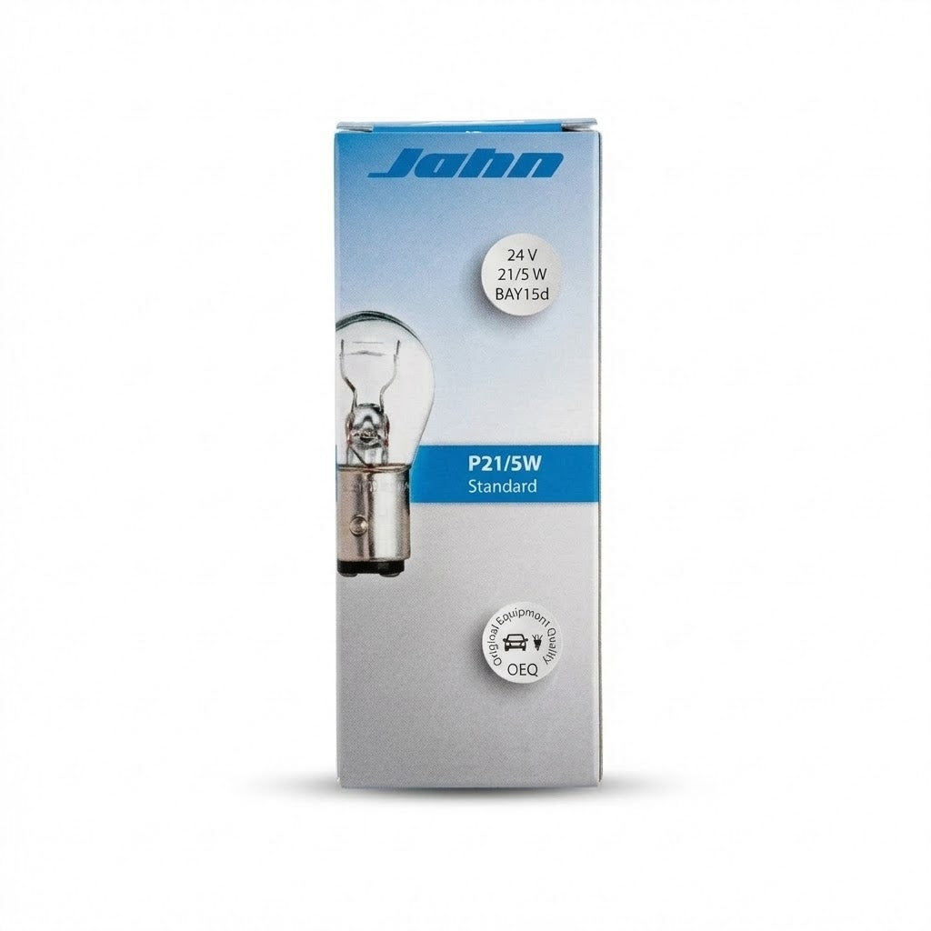 מארז 10 נורות לרכב 2 מגעים P21/5W 24V תוצרת Jahn Germany לאור ברקס ואחורי פנסים Plus