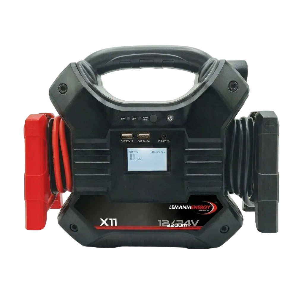 בוסטר הנעה מקצועי לרכב ולמשאית Lemania Energy X11 3200A תומך 12V ו-24V