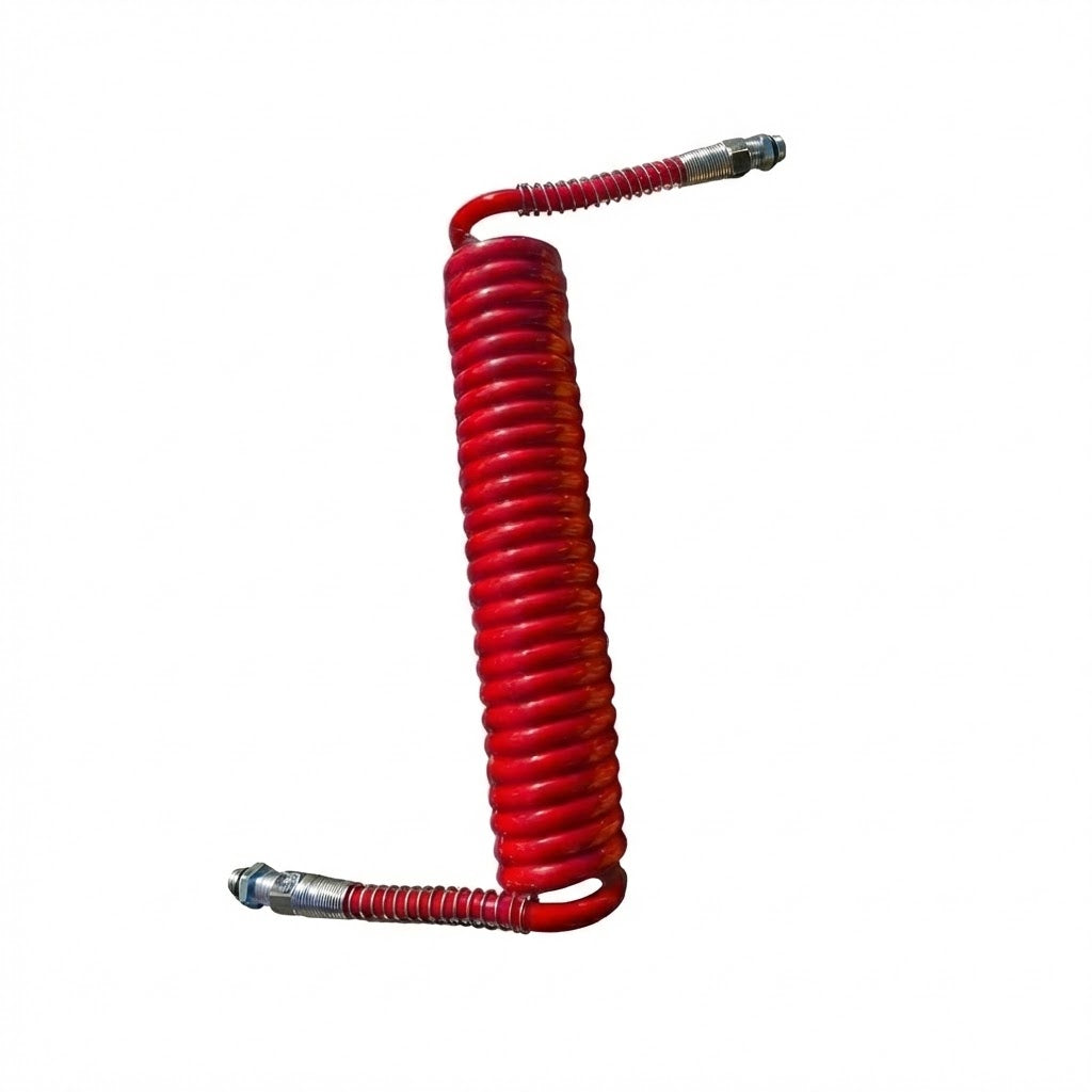 צינור אוויר ספירלי אדום באורך 4.5 מטר עם מחברים וקפיצי הגנה פנסים Plus