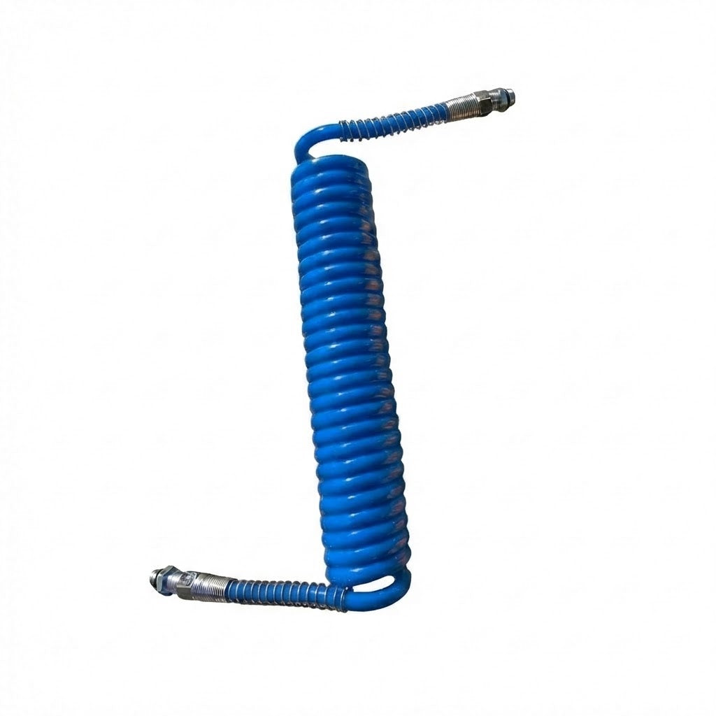 צינור אוויר ספירלי כחול באורך 4.5 מטר עם מחברים וקפיצי הגנה פנסים Plus