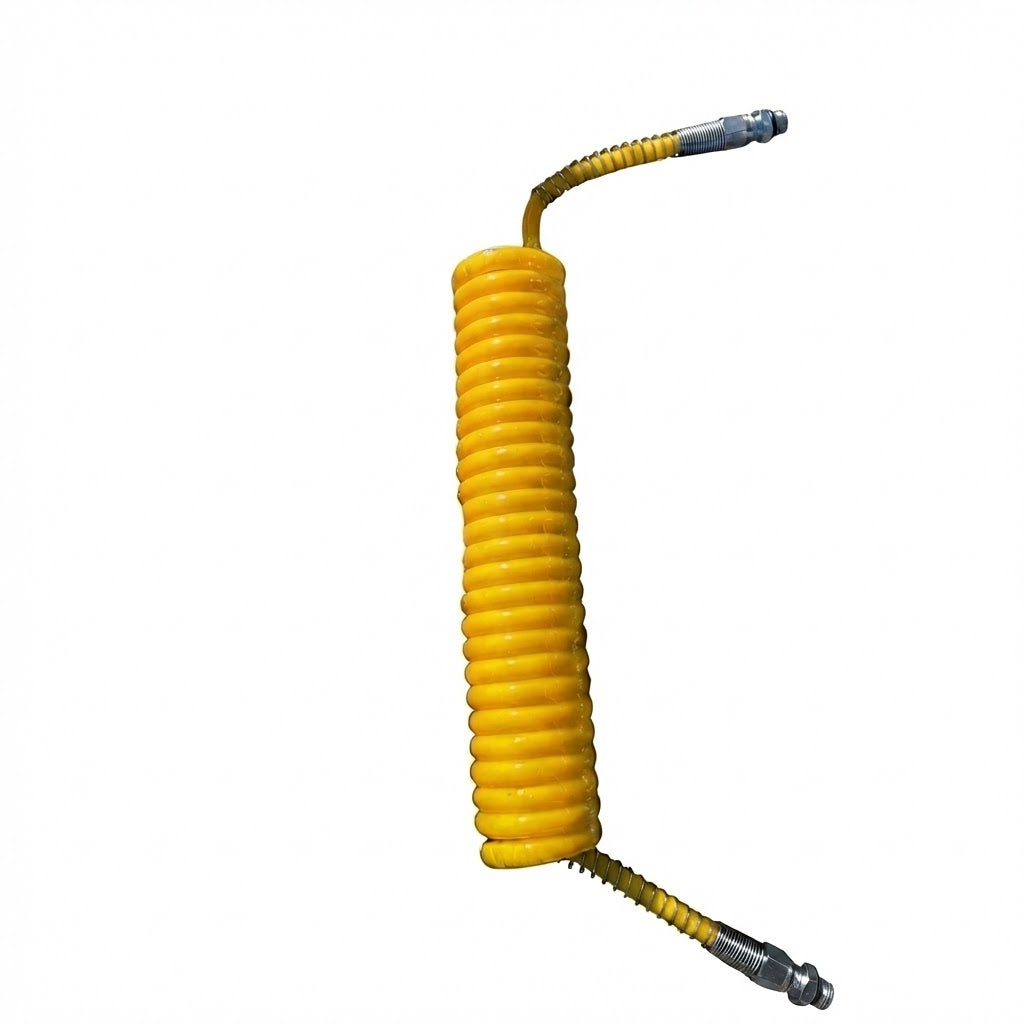 צינור אוויר ספירלי צהוב באורך 4.5 מטר עם מחברים וקפיצי הגנה פנסים Plus
