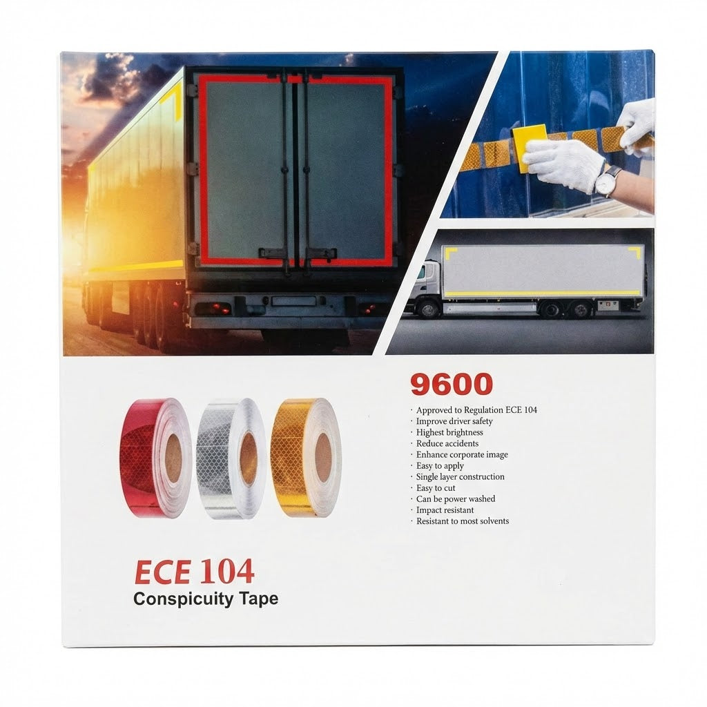 גליל סרט מחזיר אור למשאית 50 מטר בתקן ECE 104 דגם 9600