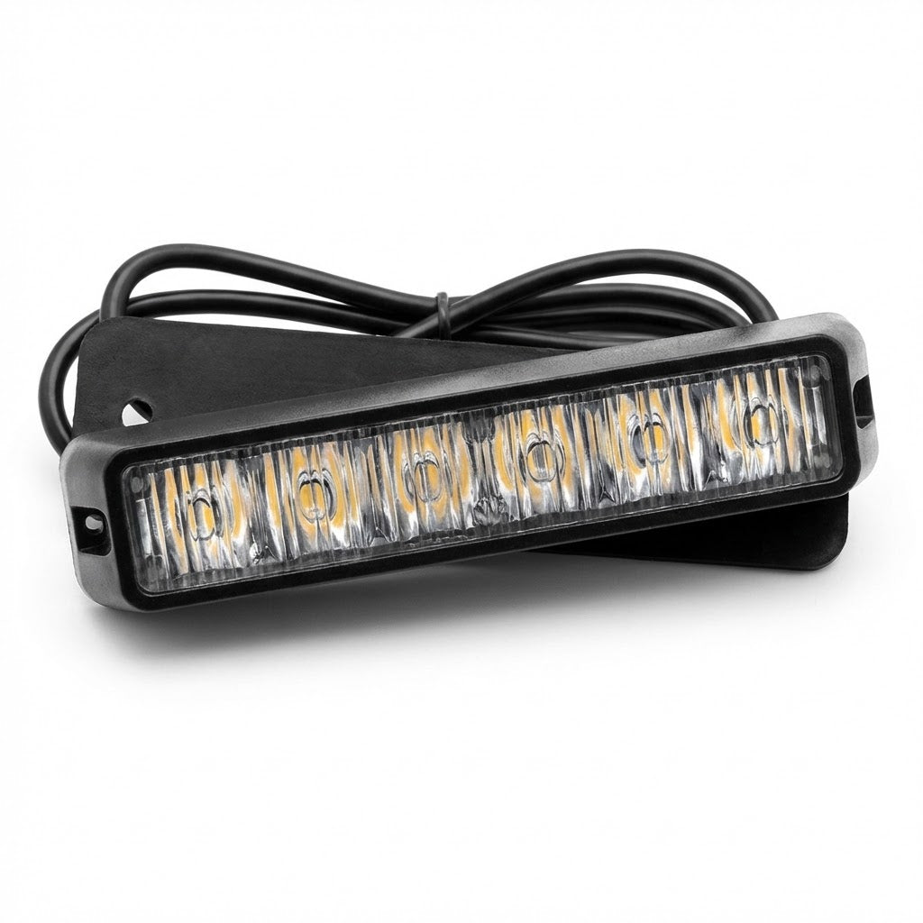 פנס נצנץ 6 לד כתום מהבהב לרכב עבודה וחירום, מתח 12V-24V פנסים Plus