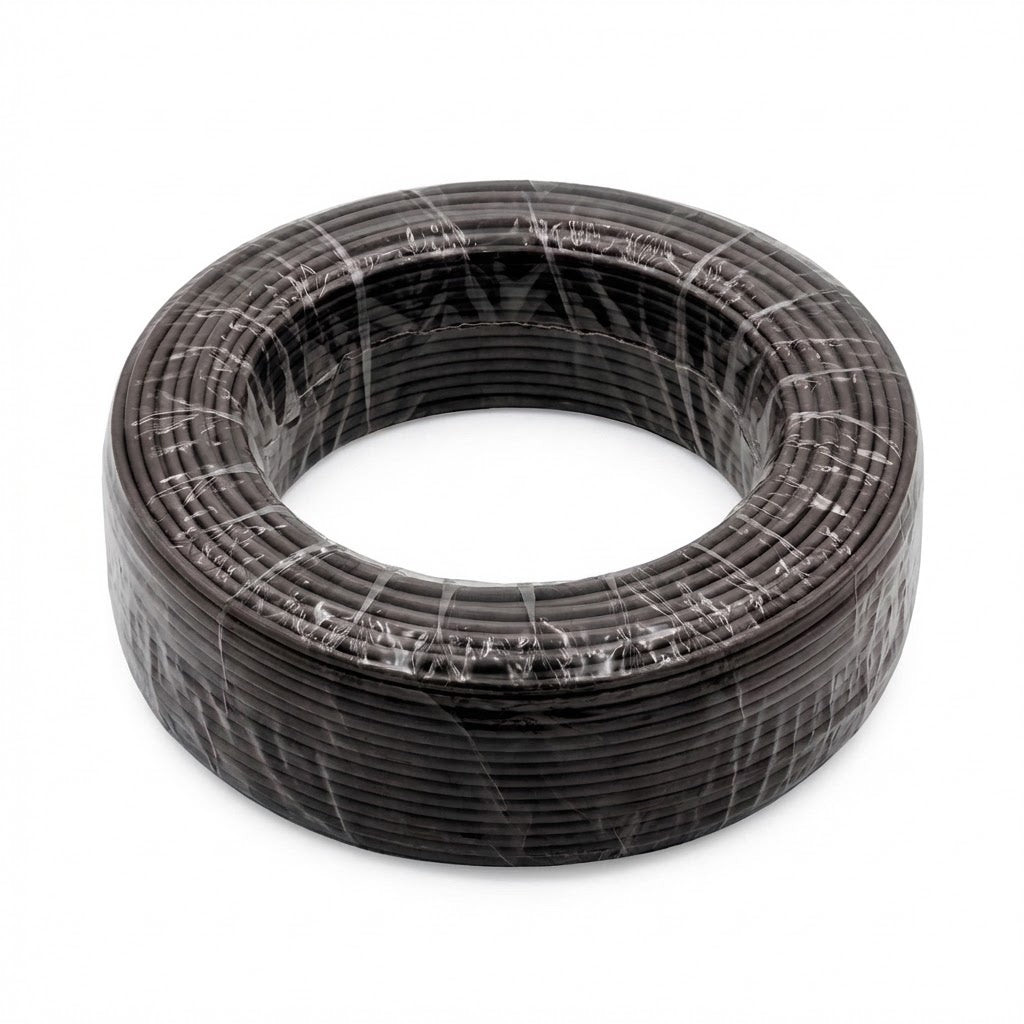 גליל כבל חשמל גמיש שחור 100% נחושת גיד אחד למערכות רכב וחשמל - פנסים פלוס