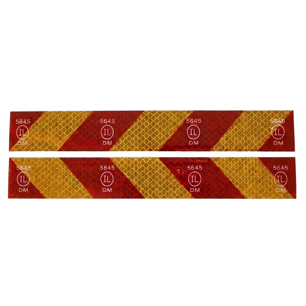 סט זוג פסים זוהרים מחזירי אור לרכב פרטי בצבעי אדום וצהוב עם סימון תקן IL פנסים Plus