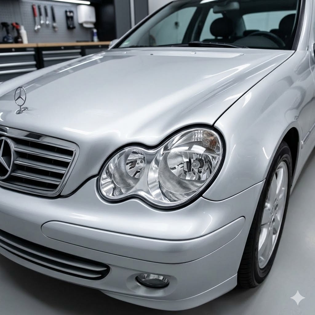 מרצדס c-class 203 פנס ראשי (לשנים 2004-2007) מותקן על רכב פנסים plus 