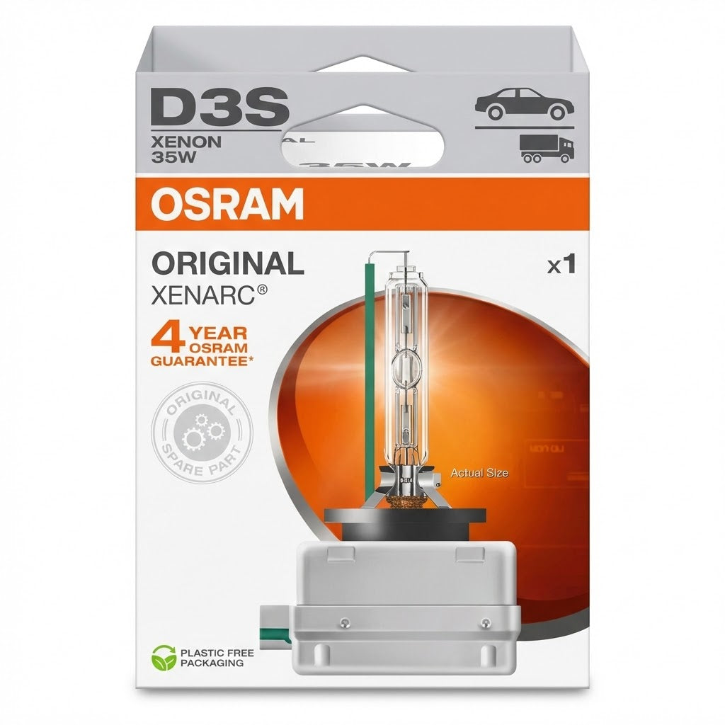 נורת קסנון מקורית OSRAM Xenarc Original D3S 12V 35W לרכב פנסים Plus