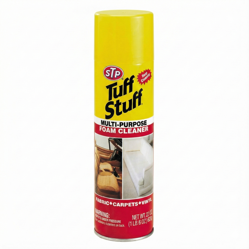 תרסיס קצף לניקוי ריפודים רב-תכליתי STP Tuff Stuff לניקוי עמוק של מושבי רכב, שטיחים וספות בד, 500 מ"ל.