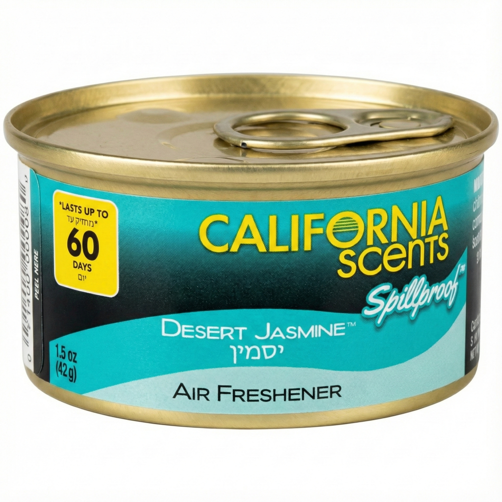 פחית ריח קליפורניה סנטס בניחוח יסמין (California Scents Coronado Cherry) לרכב ולבית, עמידה בפני נזילות ומחזיקה עד 60 יום.