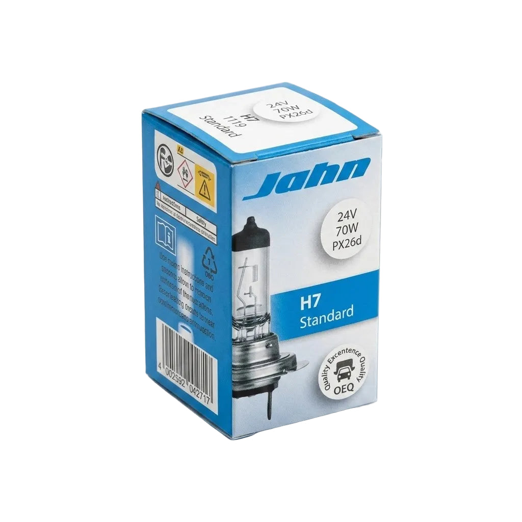 מנורה H7 24V למשאית וכלי צמא כבד Jahn Germany  פנסים פלוס 