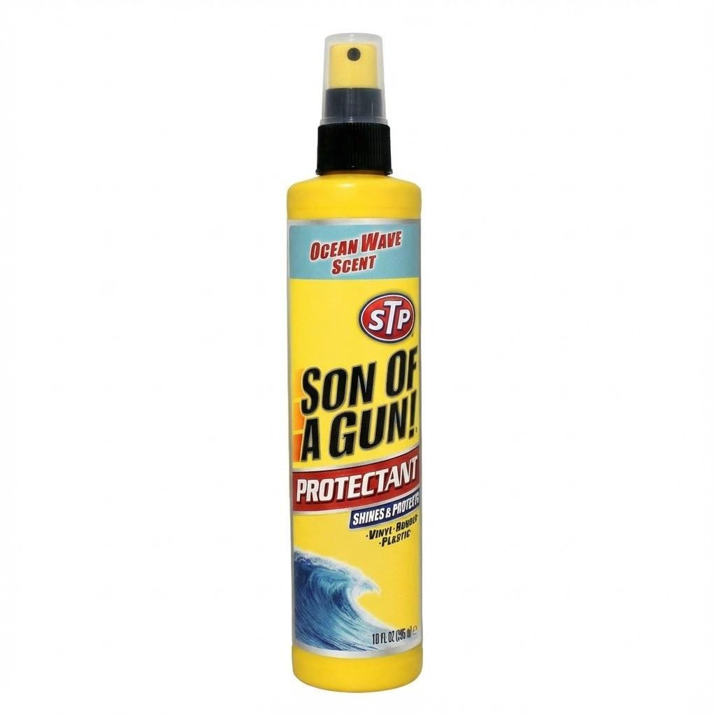 תרסיס מגן ומחדש פלסטיק וסקאי לרכב STP Son of a Gun בריח גלי ים (Ocean Wave)