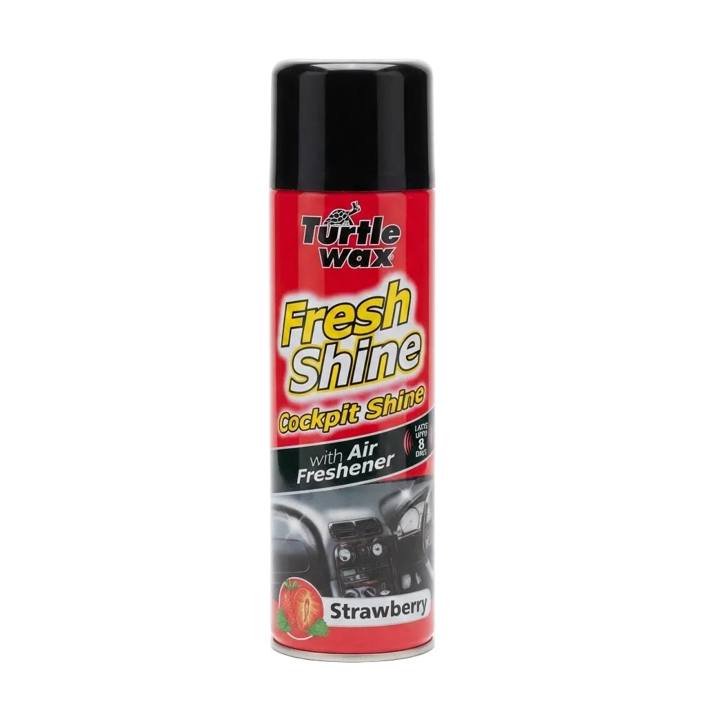 ספריי סקאי Turtle Wax Fresh Shine מבריק דשבורד ומטהר אוויר לרכב בריח תות Strawberry בנפח 500 מ"ל