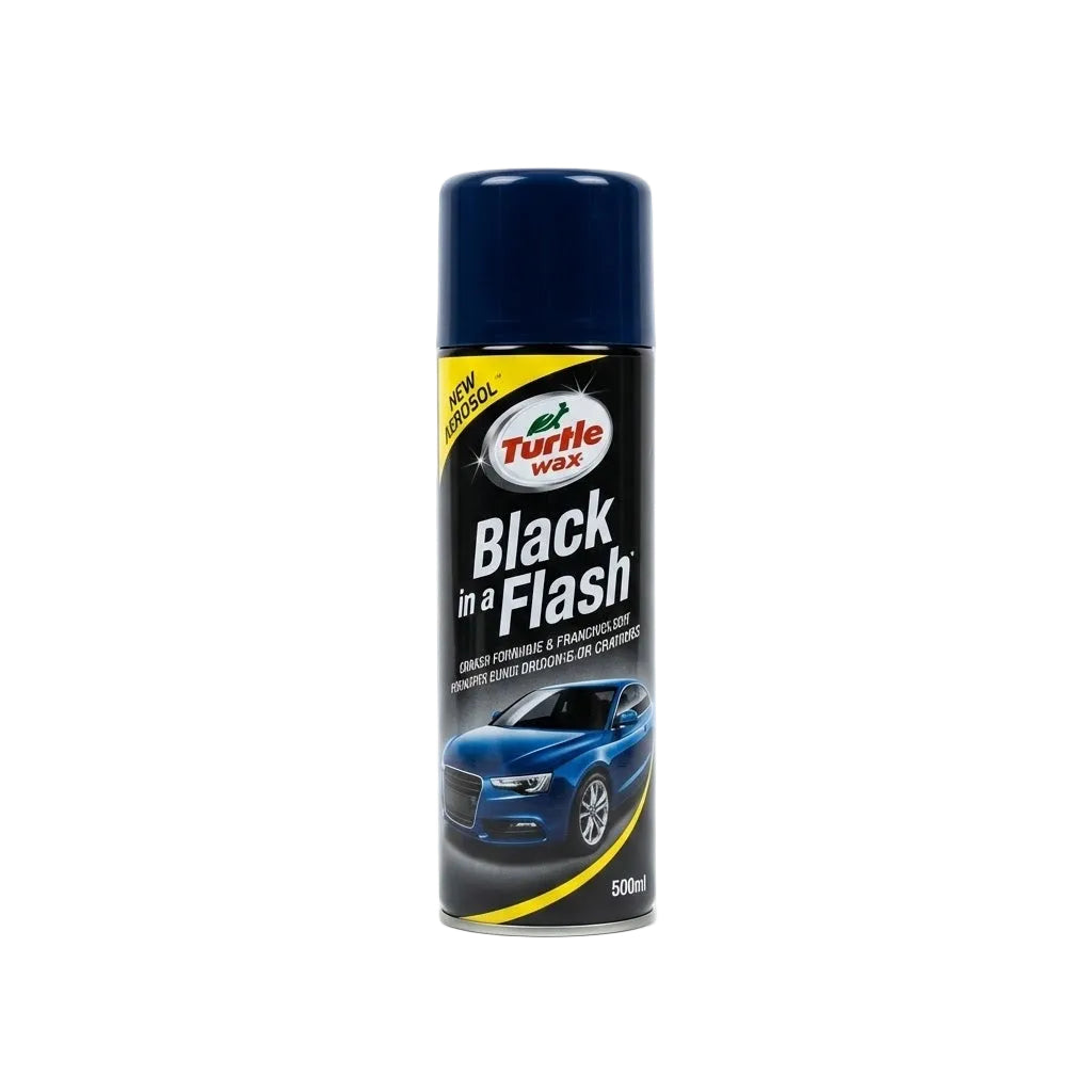תרסיס לחידוש והשחרת פגושים ופלסטיק לרכב Turtle Wax Black in a Flash