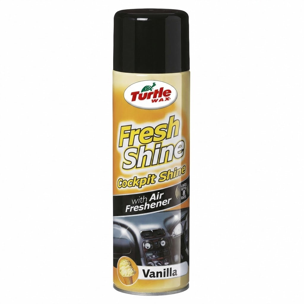 ספריי סקאי Turtle Wax Fresh Shine מבריק דשבורד ומטהר אוויר לרכב בריח וניל בנפח 500 מ"ל